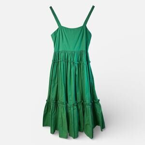 Pinch Green Sleeveless Flowy Ruffle 100% Cotton Maxi Dress Size Small